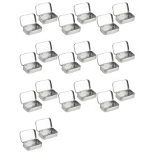 20 PCS Small Storage Box with Lid Rectangular Small Tin Boxes Metal Box with Lid Small Tin Box for Home Storage Silver