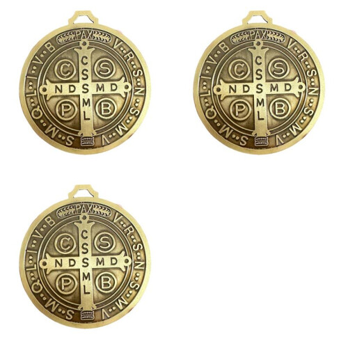 3X Benedict Home Blessing Medal Saint Benedict Extra Large Medallion Home Protector Religious Gift