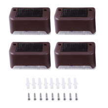 4 Solar LED Bright Deck Lights Outdoor Garden Patio Railing Decks Path Lighting