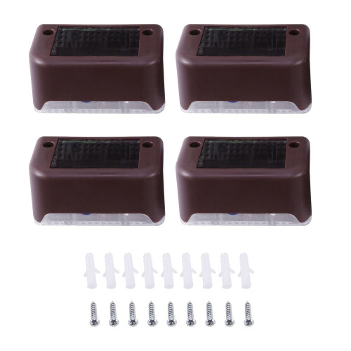 4 Solar LED Bright Deck Lights Outdoor Garden Patio Railing Decks Path Lighting