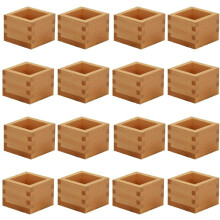 16pcs Japanese Culture Wood Wooden Sake Cup Masu Box Put the Wine Glass Inside Square Wooden Wine Tray,Dessert Box