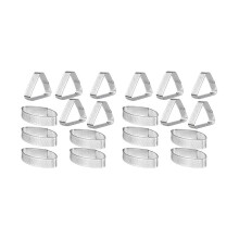 20X Boat Shape & Triple-Cornered Stainless Steel Tart Ring Tower Cake Mould Baking Tools Perforated Cake Mousse Ring