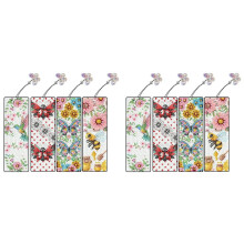 Diamond Art Bookmarks 8 Stuks: Acryl Diamond Bookmarks Kits voor Vrouwen - Lentebloem Vlinder DIY Bladwijzer