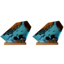 2X Lâmpada de Resina Submarina Baleia Tartaruga Mergulho Humano Luz Noturna Presente para Casa Escritório, Mesa Decoração de Quarto Luz Noturna