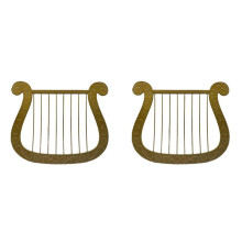 2X Simulation Harp Plastic Model Harp Halloween Costume Angel Theme Dress Accessories Harp Model Toys Bar Decoration