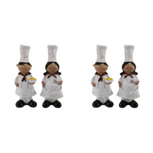 2 Paio di Creativi Ragazzo Ragazza Chef Decorazione Decorazione Della Casa Artigianato In Resina Vetrina del Vino Ristorante Decorazione del Forno