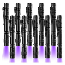 10 Pack UV Black Light Flashlight 395nm Pen Light with Clip LED Handheld Blacklight Detector for Leak Pet Urine