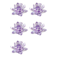 5X F Crystal Lotus Flower Figurine Valentine Wedding Decor Glass Collection Paperweight Table Ornaments Souvenir