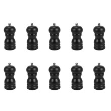 10X Wood Salt and Pepper Grinder Set Manual Pepper Salt Mill Shaker, Solid Wood with Adjustable Coarseness Black