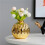 5X Ceramic Small Vase Small Flower Embossed Fish Lip Pattern Crafts Home Decorations (Gold) 2