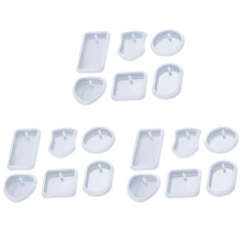 2X DIY Schlüsselanhänger Anhänger Silikonform Set Kristall Epoxy Form Runde Rechteck Anhänger Schmuck Herstellung Form
