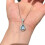 Silver Teardrop Blue Moonstone Pendant Necklace, Chain 41-50cm 1