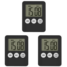 3X Schermo Digitale LCD Super Sottile Timer da Cucina Quadrato Cooking Count Countdown Alarm Magnet Clock