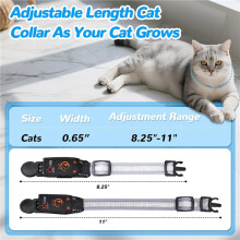 2X Cat Collar,Lighted Cat Collars for Night,Rechargeable Waterproof LED Cat Collar with Remote,Dog Lights