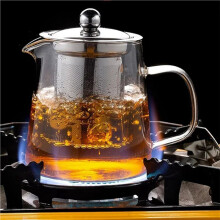 4X Transparent Glass Teapot, Including Stainless Steel Filter Liner, Resistant to High Temperatures, for Making Tea