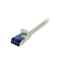 Patchkabel RJ45, CAT6A 500Mhz,  1.0m, grau, U/FTP, flach, TPE(Superflex), AWG32, Synergy 21