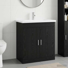 vidaXL Bathroom Furniture Set Black Oak 81 x 40 x 84.5 cm
