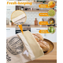 6 Bolsas de Pan de Cera de Abeja, Aptas para Masa Madre y Masa Madre Casera, Bolsa para Almacenar Alimentos, Aptas para Congelar y Conservar