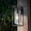LED Rectangular Outdoor Wall Light Clear Metal Lantern Garden Wall Lamp(Include Bulb)White Light 10