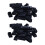 Plastic Rectangle Blanking End Tube Caps Inserts 25x50mm 60pcs Black 1