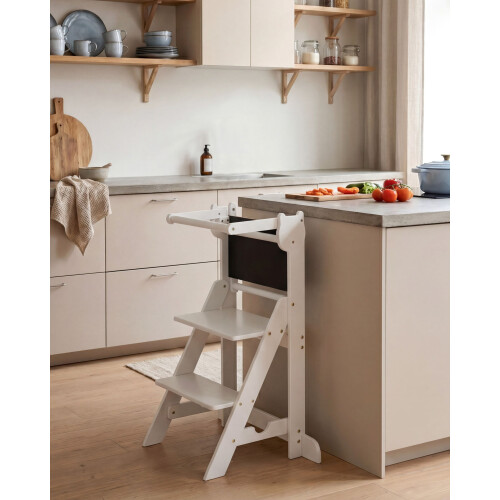 Beliani Kitchen Helper MOGO Pine Wood White 1