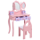 Beliani Kids Vanity Table with Chair ROSABELLE Pink 4