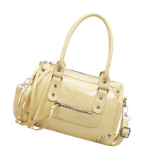 Elegante schoudertas van PU-leer met studs Crossbodytassen-Geel