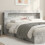 VidaXL vidaXL Headboard Cabinet with Storage Concrete Grey Engineered Wood 1