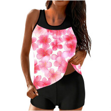 Modest Tankini Swimsuits for Women Two Piece-Burgundy XXL