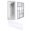 Balterley Round Single Ended 1700x700 Bath Set - Front Bath Panel & Black Abstract Framed Screen 1