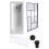 Balterley Round Single Ended 1700x700 Bath Set - Front Bath Panel & Black Abstract Framed Screen & Black Waste 1