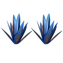 2X Tequila Rustieke Sculptuur Metalen Agave Plant Home Decor Rustieke Handgeschilderde Metalen Agave Tuinornamenten Outdoor,35Cm