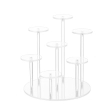 Acryl Dessert Display Ställ Smycken Tårta Parfym Förvaringsställ Födelsedag Cupcake Display Rack Leksak Organizer Transparent