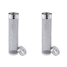 2X Filtro de Tolva Seca para Cerveza, Cartucho de Filtro de Lúpulo de Acero Inoxidable de Malla de 300 Micrómetros, Lúpulo Casero Filtro de