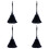 4Pc Fashion Turkey Feather Duster with Black Plastic Handle Cleaning Tool(Black)35cm 1