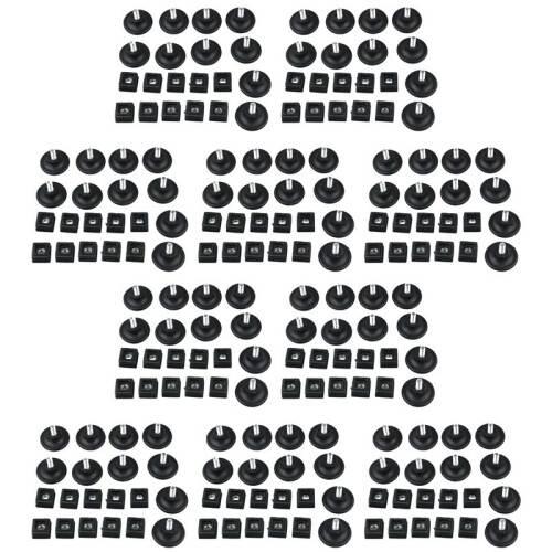 100 Sets 45mm Base Dia Adjustable Leveling Foot 25mmx25mm Square Tube Insert Kit