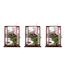 3X 3D Window Sakura Peach Blossom Flower Art Wall Sticker Removable Decal Mural