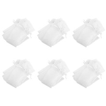 300 Peças de Organza com CordãO Branco Dobrável Bolsa de MãO para Lembrancinhas de Casamento