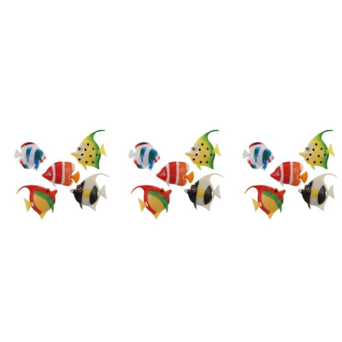 Artificial Multi-Colored Plastic Fish Ornament 15Pcs for Aquarium