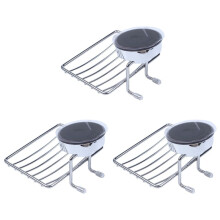 3X Super Powerful Vacuum Suction Stainless Steel Soap Dish Sponge Holder with Locking Suction(Soap Dish)