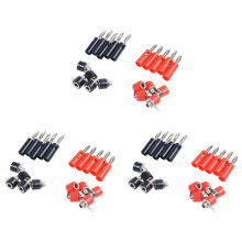 4mm 30Pcs Banana Plugs and 30Pcs Banana Sockets (Black and Red) Jack Connectors