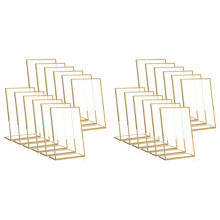24PCS Gold Frame Acrylic Sign Holder Wedding Table Number Holder Slanted Menu Double Sided Stand, 4X6Inch Vertical