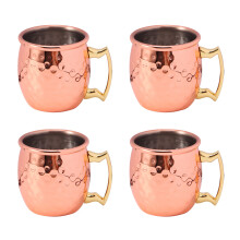 2-Ounce Stainless Steel Moscow Mule Mug Espresso Mugs Copper Plated Mug Shot Mugs Set of 4