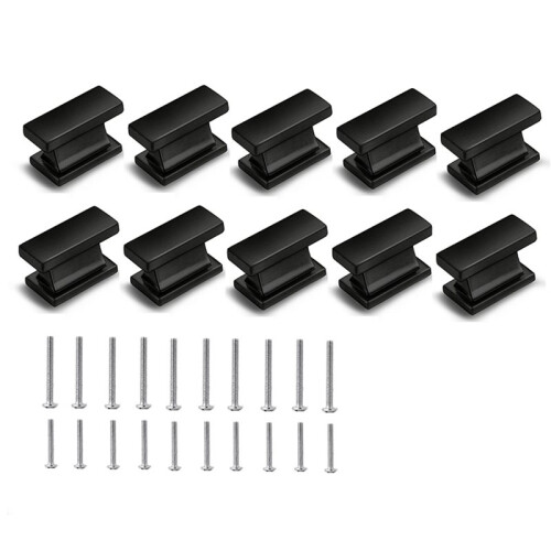 20 Pack Square Black Cabinet Knobs Drawer Dresser Knobs Cabinet Handles for Cupboard Bathroom Kitchen Cabinet Hardware 1