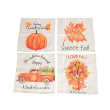 Kuddfodral för Höstdekor 18X18 Set Om 4, Farmhouse Höstdekorationer, Thanksgiving Heminredning Slängkuddar