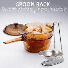 Stainless Steel Spoon Rest Holder,Long Handle Vertical Saving Soup Ladles Holders Ladle Rest Soup Ladle Holder
