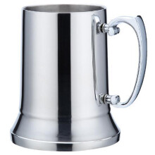 Tankard Stein DubbelväGg Rostfri öLmugg Cocktailfrukost MjöLkmuggar med Handtag Kaffekopp 560 Ml