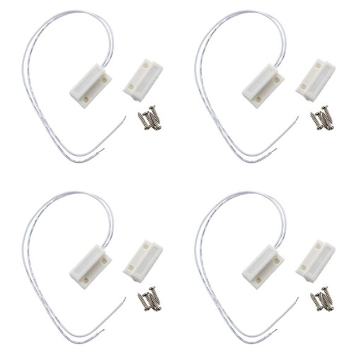 4X White Door Window Contacts Magnetic Reed  Sensor