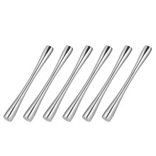 6X Cocktail Muddler Stainless Steel Lemon Masher Cocktail Muddler Ice Masher for Fresh Fruit Spice Ice Bars Tools 26 cm