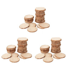 120 Stuks 3-4CM Onvoltooide Natuurlijke Ronde Houten Plakjes Cirkels met Boomschors Log Schijven voor Doe-Het-Zelf Ambachten Thuis Feestdecoratie